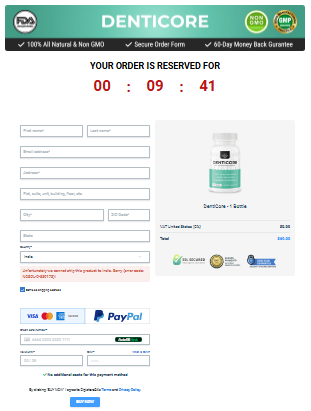 Denticore Secured Checkout Form